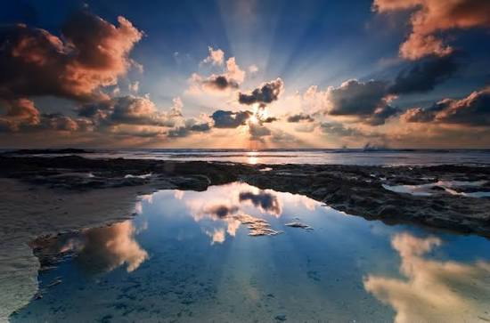 Sunrays Over Tidal Pools