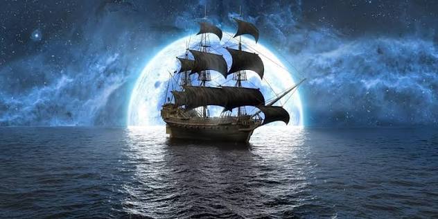 Moonlit Sailing Ship anime wallpaper