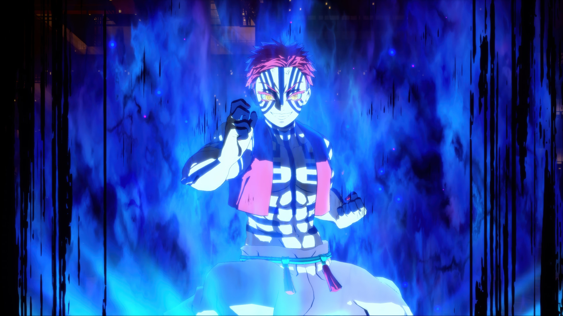 Akaza — Blue Aura anime wallpaper