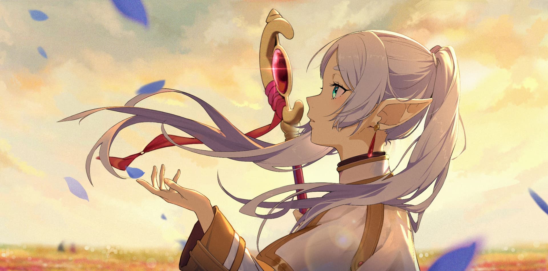 Frieren — Sunset Reflection anime wallpaper