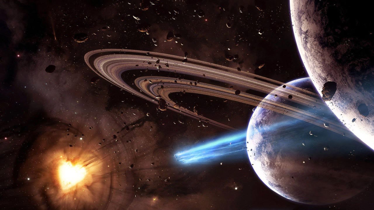 Planet Rings & Asteroids anime wallpaper
