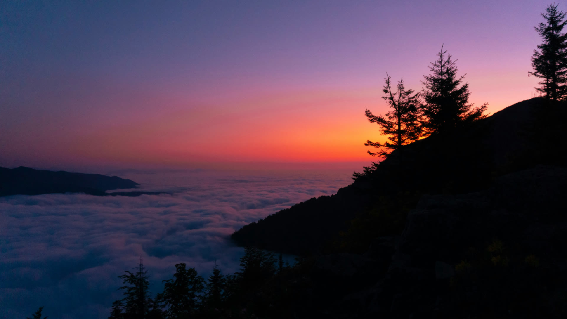 Sunset Above the Clouds anime wallpaper