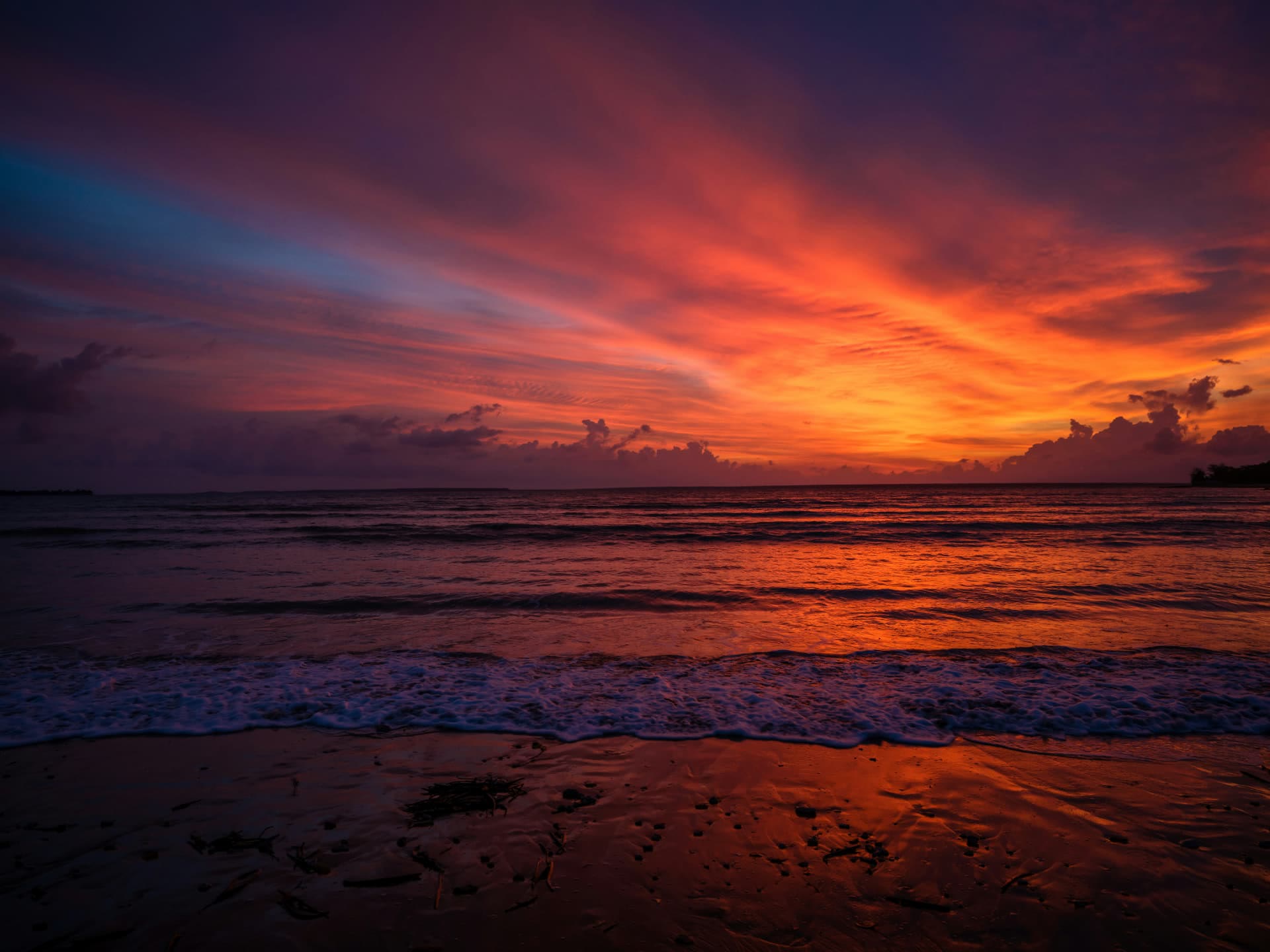 Fiery Beach Sunset