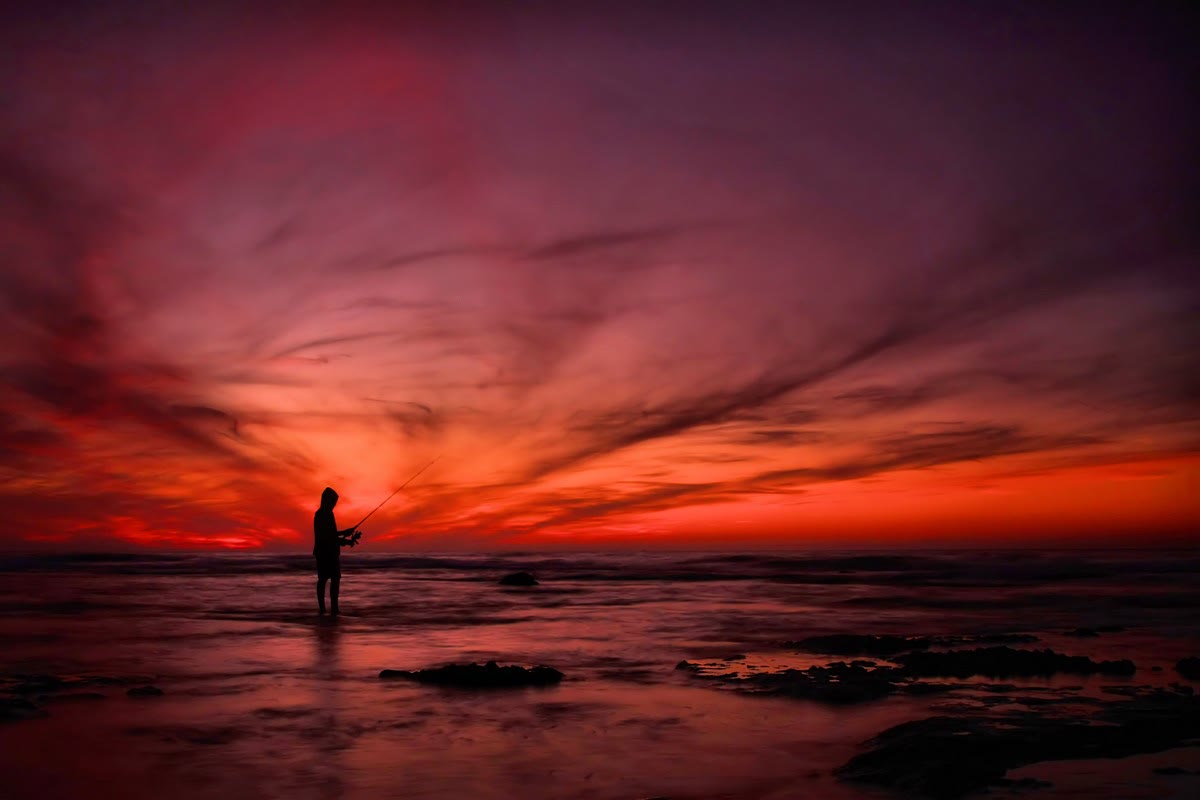 Red Sky Fisherman