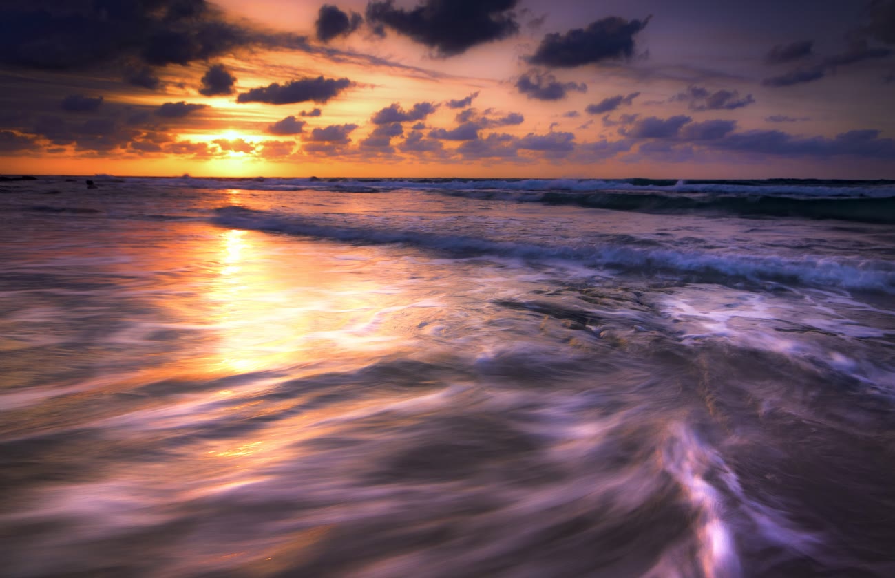 Silky Waves at Sunset